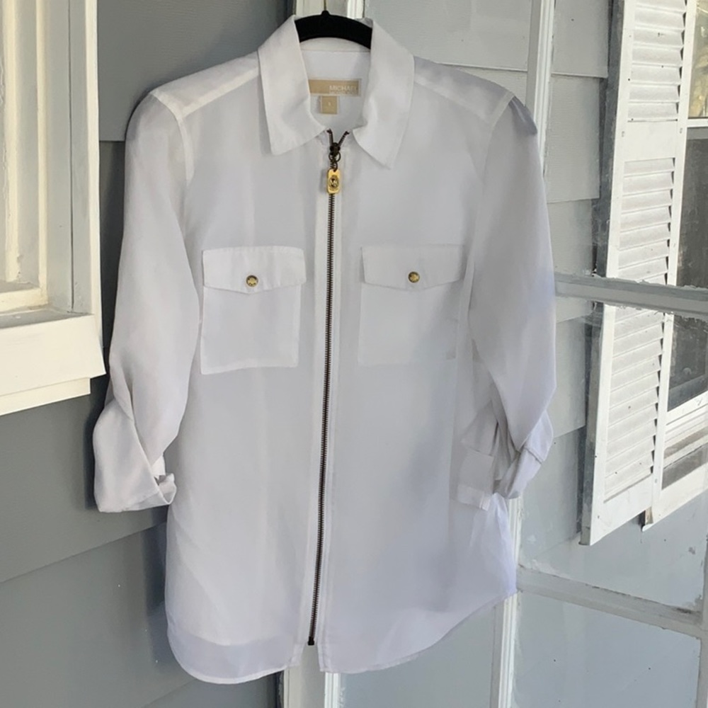 Michael Kors white collared blouse